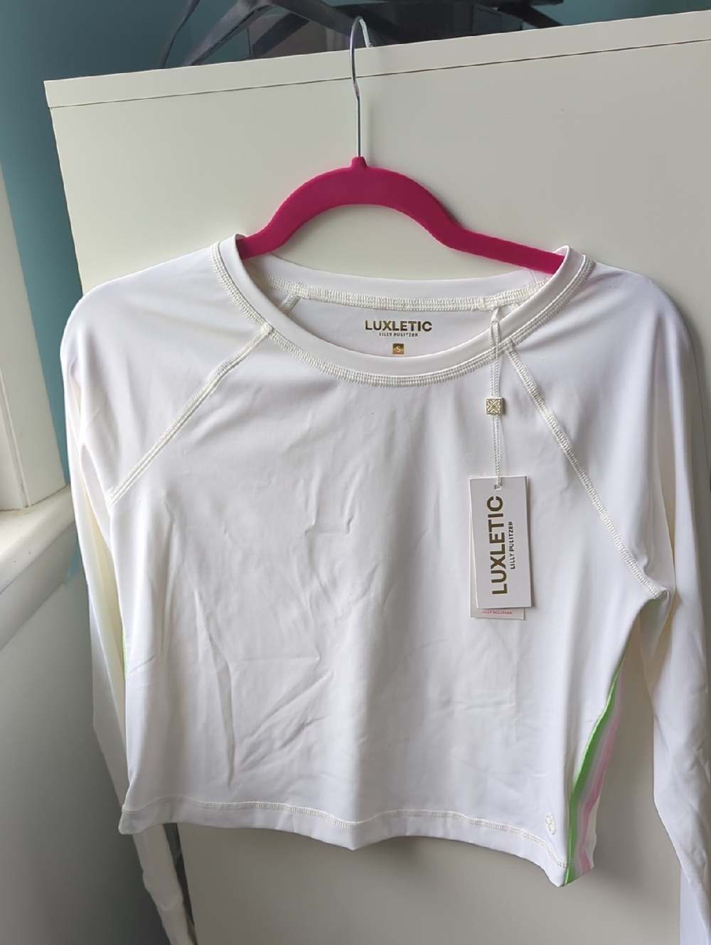 Lilly Pulitzer Luxletic White Long-Sleeve Performance Tee